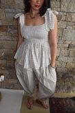 Nonni Gingham Bandeau Cami Stone